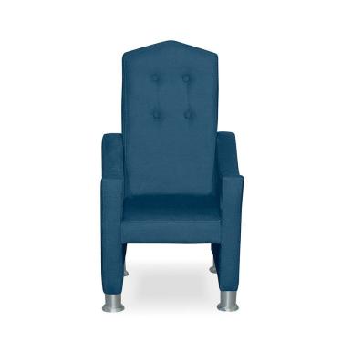Imagem de Mini Cadeira Poltrona Infantil Troninho Decorativa Suede Azul Marinho