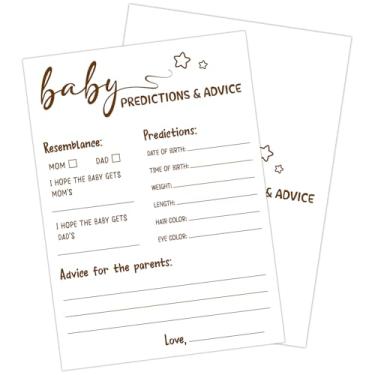 Imagem de ZEDEV 30 PCS Bear Baby Predictions and Advice Cards Baby Shower Game for Boy Girl, Gender Neutral Gender Reveal Party Double-Sided Games -C08