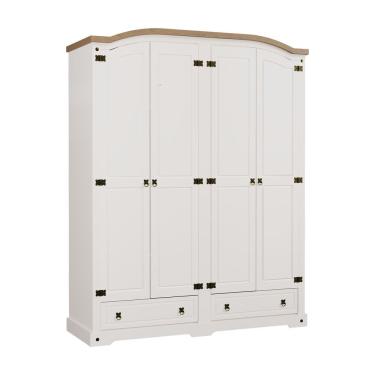 Imagem de Guarda-roupa Corona Mexicana 4 Portas + 2 Gavetas Creme/carvalho