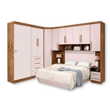 Imagem de Guarda-Roupas Modulado Georgia J&A Jequitibá/Off White Para Cama Box 1,38M Casal