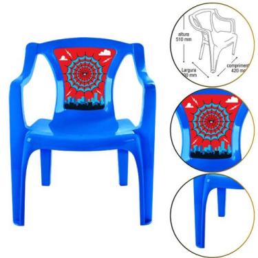 Imagem de Mini Poltrona Cadeira Infantil Pequena Homem Aranha Cor Azul - Arqplas