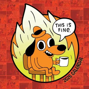 Imagem de TF Publishing Calendário de parede 2026 This is Fine - grades grandes para agendamentos e agendamentos - Calendário de parede mensal vertical 2026 com papel fosco premium para organização de casa e