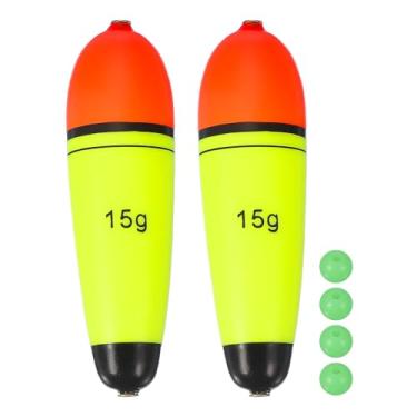 Imagem de YELARXI Boias deslizantes de pesca, boias de espuma EVA com contas de peixe, flutuação de 14,2 g, adequada para poleiro, carpa, rolhas, água salgada, água doce (pacote com 2, vermelho/amarelo)