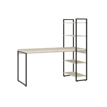 Imagem de Mesa C/estante Alta 150x64x147cm C/04 Prateleiras Snow / Est.preta