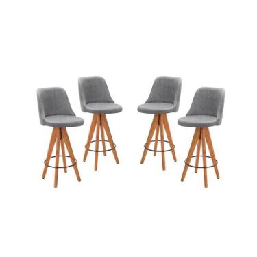 Imagem de Kit 4 Banquetas Altas Giratórias Júlia - Zurc Decor