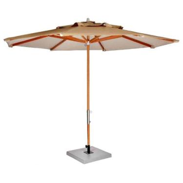 Imagem de Ombrelone Leblon Creme em Madeira 2,40 MT (LARG) Base 65x65 cm Central