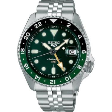 Imagem de SEIKO 5 Sports SKX GMT Relógio masculino automático com mostrador verde bisel Sprite SSK035