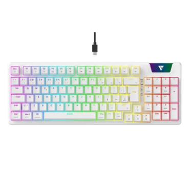 Imagem de Teclado Mecânico Gamer Force One Atlas Pro, Rgb, Switch Huano Red - Branco