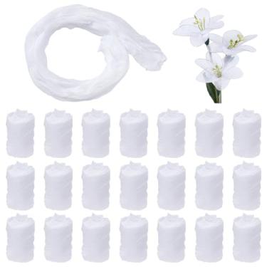 Imagem de FINGERINSPIRE 24 peças meias de nylon DIY flor 58 cm longo meias de seda de nylon branco para mulheres meias de tecido de flor material de seda elástica flores para artesanato DIY decoração de casa