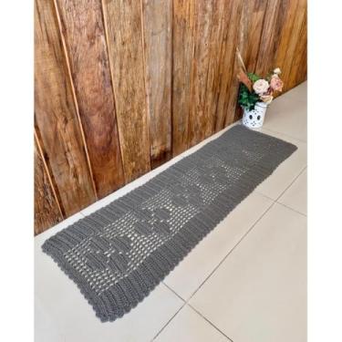 Imagem de Passadeira Retangular 1,70mx52cm Avulsa 6 Rosas Crochê Artesanal (Rami)