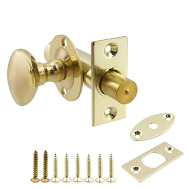 Imagem de Tighall Porta de tela e portas de armário parafuso de encaixe de liga de zinco, parafuso de cremônio polido dourado para interior, 1 pacote