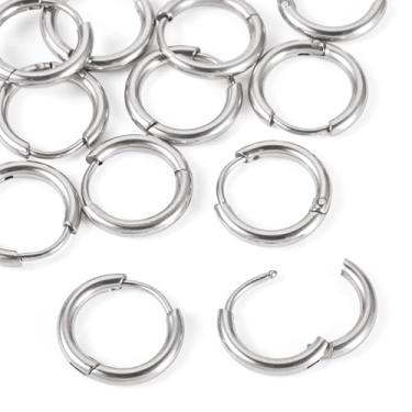 Imagem de Spritewelry Brincos de argola de aço inoxidável para mulheres, hipoalergênicos, para cartilagem, para mulheres, homens, 19mm, Aço inoxidável, Sem pedra preciosa