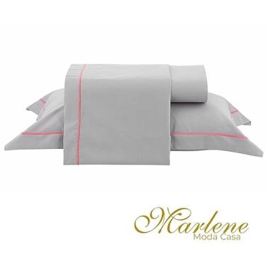 Imagem de Jogo Cama Queen Kacyumara 200 Fios 03 Peças Festonê Neon Rosa