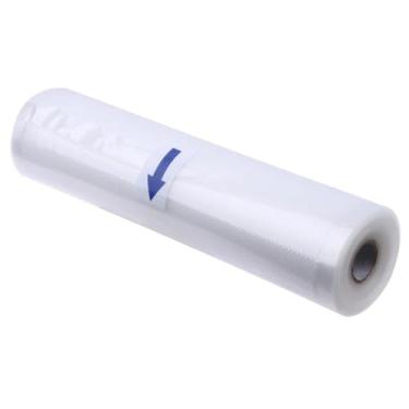 Imagem de Bobina Saco Plástico A Vácuo Gofrada 25cm x 5m Conservação de Alimentos Seladora Doméstica Reutilizável