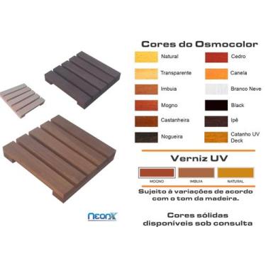 Imagem de Deck De Madeira Modular 25x25cm Com Pintura Neonx, Osmocolor Black