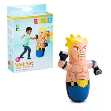 Imagem de João Bobo Teimoso Infantil Inflável Combate Boxeador - Intex, Azul