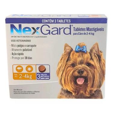 Imagem de Nexgard Antipulgas E Carrapatos Cães 2 A 4kg com 3 Comprimidos - Boehr