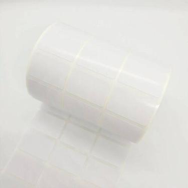 Imagem de Etiqueta Adesiva Branca Papel Couchê 33x21x3mm - Kit com 4 Rolos de 4.