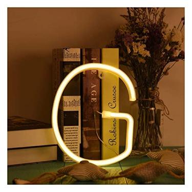 Imagem de Enuoli Luz noturna branca neon luz LED alfabeto luz de letreiro A-Z letra, letreiro decorativo letra, letras, luzes neon, Moderno, Warm White-g