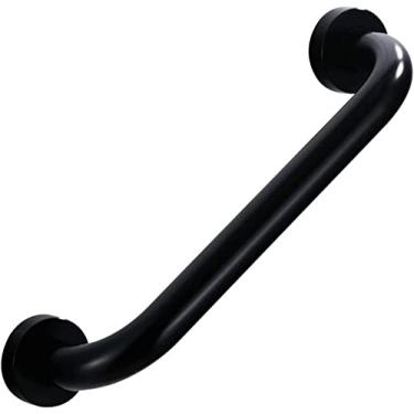 Imagem de QLDFX Barra de apoio para banheiro, barra de apoio segura, preta, para banheiro, barra de apoio sem perfuração, espaço com ventosa antiderrapante, barra de apoio de alumínio, barra de apoio para