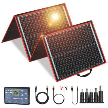 Imagem de DOKIO Kit Painel Solar, dobrável, monocristalino, c, controlador de carregador, 160W, 12V, 1 unidade