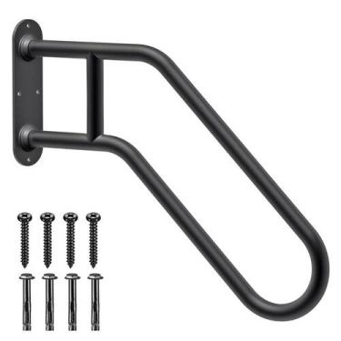 Imagem de Corrimão SELEWARE Heavy Duty, antiderrapante, em forma de U, preto, 3 