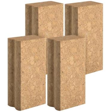 Imagem de Shupakul 4 peças de rolhas de polimento natural para snowboard, cortiça natural de cera de esqui, ferramenta de polimento de snowboard para operação manual, superfícies de polimento de cera