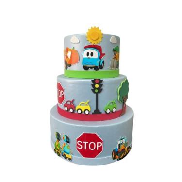 Imagem de Bolo Fake Leo o Caminhão 3 Andares - Catavento