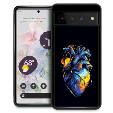 Imagem de CARLOCA Capa compatível com Google Pixel 7 Pro, céu estrelado arte coração padrão para meninas ultra proteção à prova de choque silicone macio TPU antiderrapante traseira