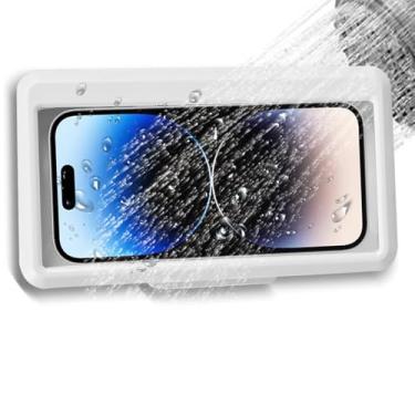 Imagem de Suporte de telefone de chuveiro à prova d'água ajustável montado na parede para banheiro, espelho, banheira, cozinha, até 16,8 cm
