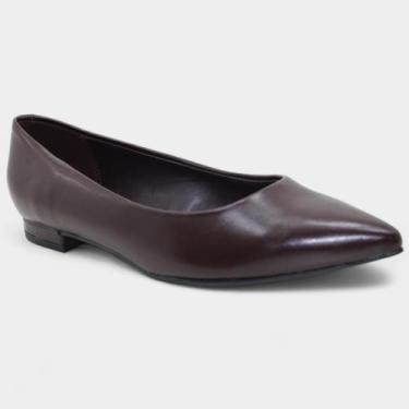 Imagem de Sapatilha Vizzano Bico Fino Feminina - Marrom Escuro, 35