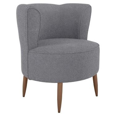 Imagem de Poltrona Decorativa Pes Palito Savana Boucle Milani Store Cinza