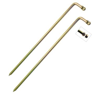 Imagem de 2 peças de haste de aterramento portátil 91 cm em forma de L de aço galvanizado atualizado pino de aterramento de porca de fixação de fiação direta, ótimo para cercas elétricas, antenas, antenas
