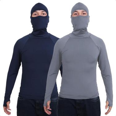 Imagem de Kit 2 Camisa Segunda Pele Manga Longa Térmica Proteção Uv-Unissex