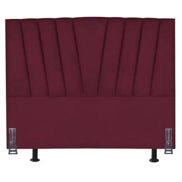 Imagem de Cabeceira Cama Box Queen 160 Cm Joana Em Suede Com Frame Bordô
