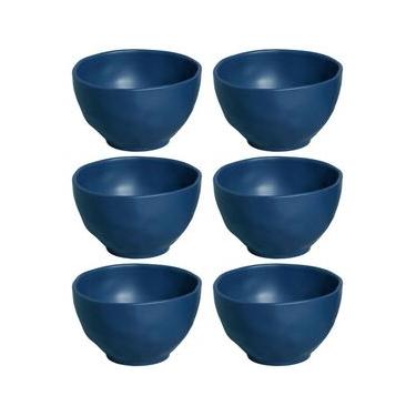 Imagem de Conjunto de Bowls Porto Brasil Orgânico Boreal em Stoneware Azul 558 ml - 6 Peças