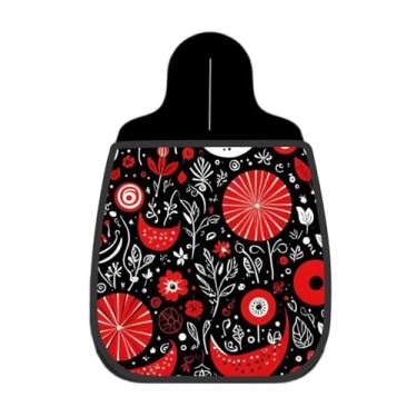 Imagem de Lixeira De Carro Organizador Lixinhocar Estampa Floral Vermelha Preto