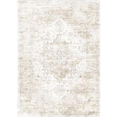 Imagem de Zanipex Tapetes de área de 20 x 25 cm para sala de estar, tapetes laváveis para quarto, 13 x 17 cm, entrada de corredores, cozinha, tapete boho interno, tapete bege para escritório (bege quente, 5 x 3