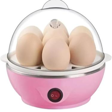 Imagem de Cozedor Elétrico de Ovos a Vapor, 350W, 110V, Capacidade 7 Ovos, Desligamento Automático, Plástico, 15x15x15cm, Cores Sortidas