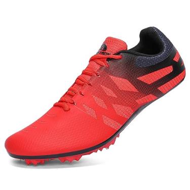 Imagem de Novo tênis de corrida masculino feminino infantil meninos meninas 8 spikes 100-400 metros tênis esportivo profissional Sprint, Vermelho e preto, 3