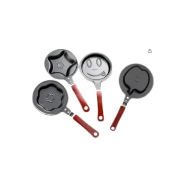 Imagem de Frigideira Iron Max Antiaderente com Formatos Divertidos, 15cm, Aço Carbono, Cabo Baquelite, 12x2x26cm, para Ovos, Panquecas, Omelete