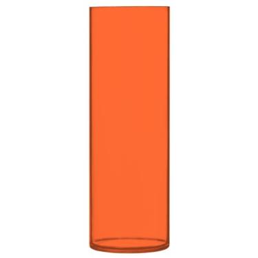 Imagem de JUZIHAI Vaso de cor lisa laranja simples para flores 9,9 cm x 30 cm Cilindro de plástico moderno vaso de flores para centro de mesa de casamento decoração de casa