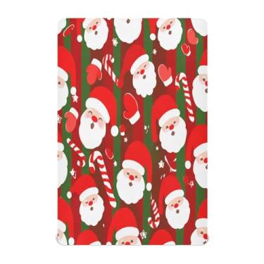 Imagem de Qilmy Lençóis de Natal para berço de Papai Noel, macio e respirável, de microfibra elástica, lençol com elástico para meninos e meninas, 132 x 71 cm, capa de colchão infantil portátil