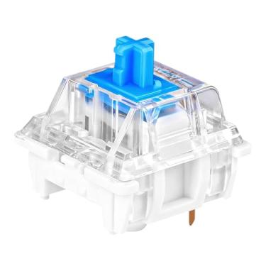 Imagem de Granvela Interruptores azuis Cross-Stem MX, pacote com 10, interruptores táteis/RGB/à prova de poeira de 3 pinos para teclado mecânico