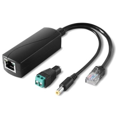 Imagem de REVODATA Divisor PoE Ethernet 2.5G 12V/2A com conector DC, plugue DC 5.5*2.1mm, 48V PoE para DC 12V/2A 24W Saída, compatível com IEEE 802.3af/at para DIY e várias aplicações (PS5712TG-B)