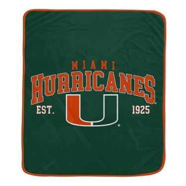 Imagem de Pegasus Sports Cobertor ultra macio NCAA Miami Hurricanes Vintage Arch Block