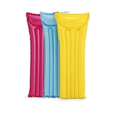 Imagem de Colchão Inflável para Piscina, 183x69cm, PVC, com Encosto para Cabeça, Cor Sortida