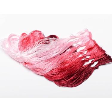 Imagem de RUSHIGUAN 100% pura natureza amoreira fio de seda acessório de joias flores artificiais ponto cruz bordado fio diy kits de costura 8 cores gradientes 22 m cada (9)