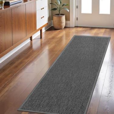 Imagem de LEKEEPGO Tapete de porta longo 61 cm x 149 cm, tapete antiderrapante para entrada interna, suporte de borracha, capacho interno, lavável, absorvente, discreto, entrada, resistente à sujeira, tapetes