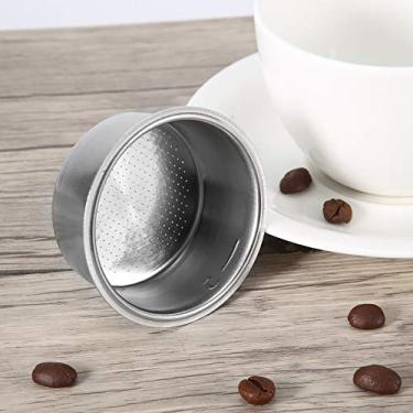 Imagem de Filtro de café de aço inoxidável, substituição durável de 51 mm para máquina de café de pressão, com fácil instalação e para copos duplos